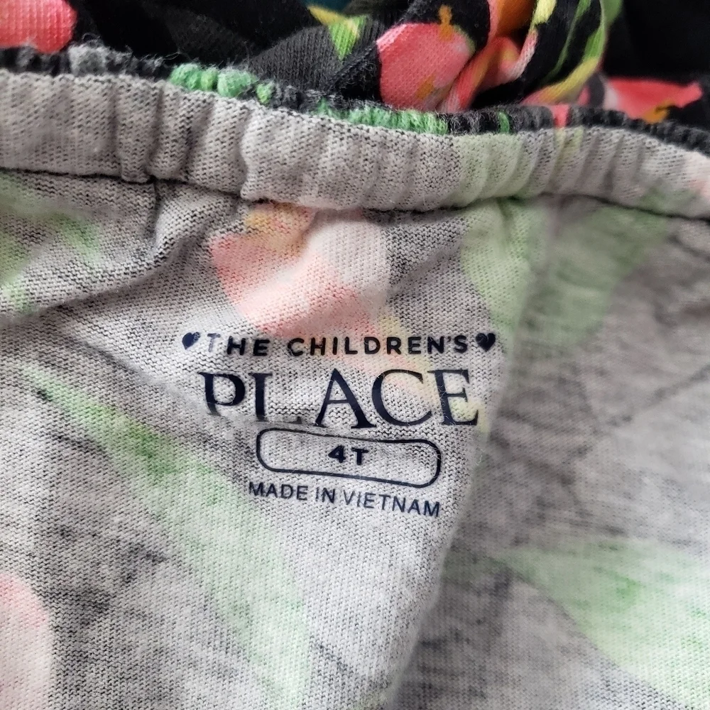 The Children's Place Toddler Girl 4T Cold Shoulder Top Black Tropical Floral